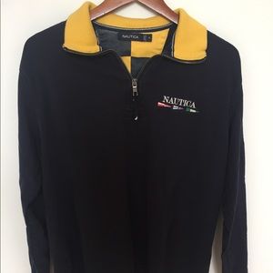 Nautica Marine Old School Zip Polo Shirt